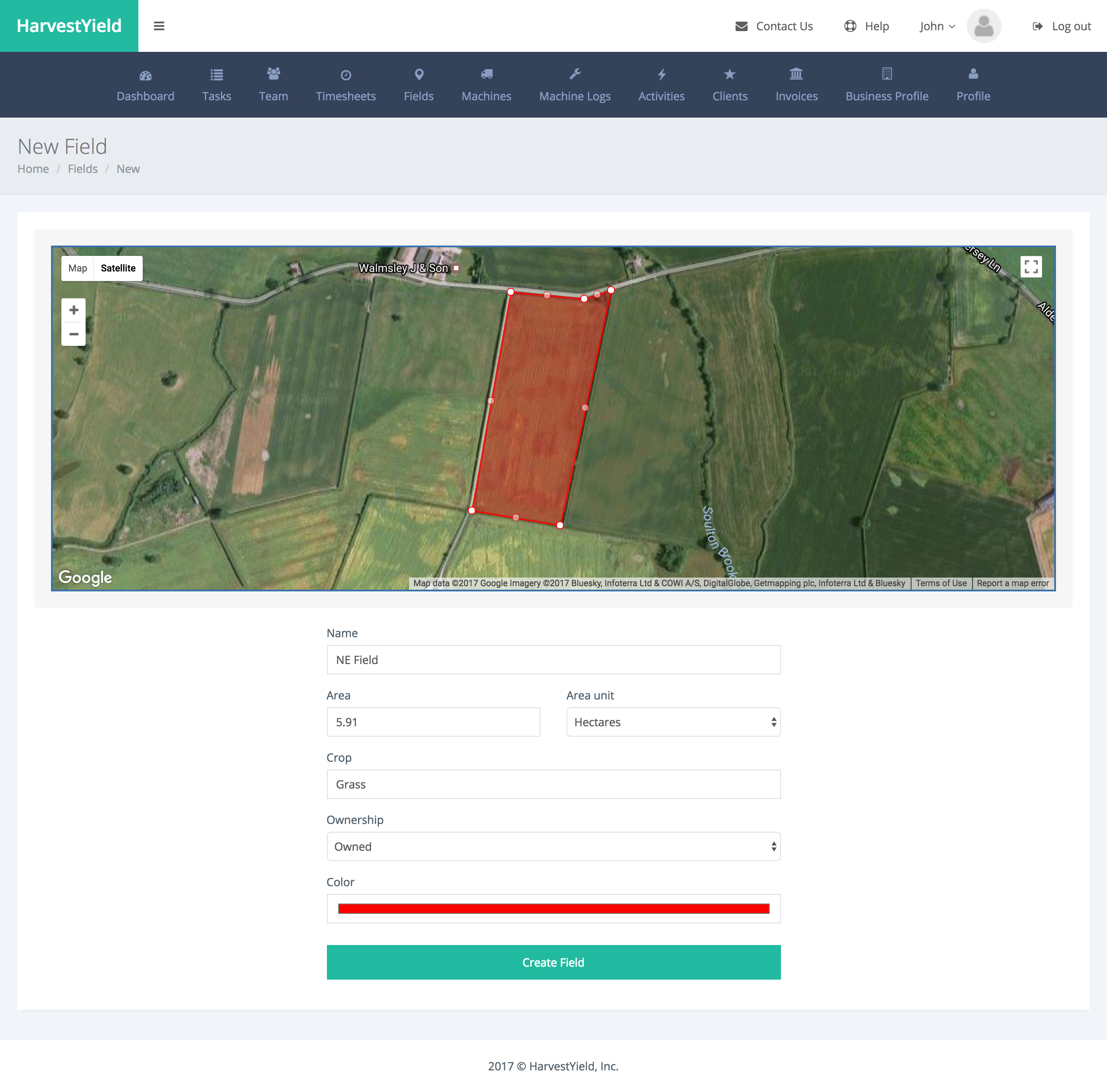 New field filled form